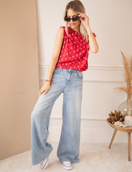 Pop Of Dots Red/Soft Pink - Top