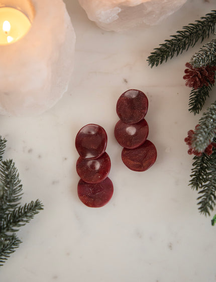 Triple Twinkle Bordeaux - Oorbellen