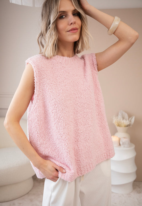 Amber Woolen Baby Pink - Debardeur