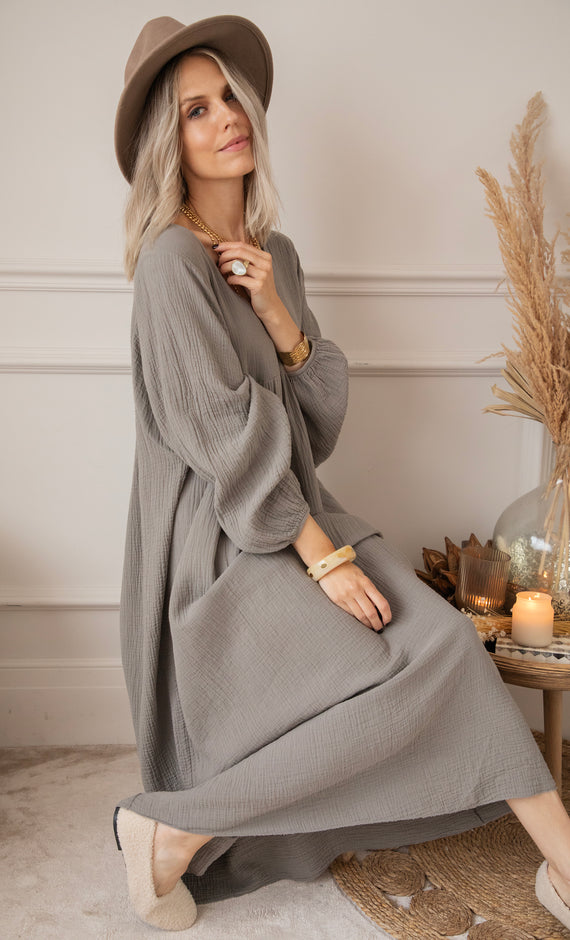 Maxikleid - Maud Tetra - Stone