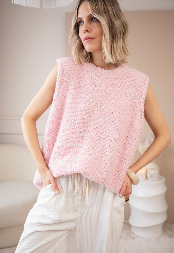 Amber Woolen Baby Pink - Debardeur