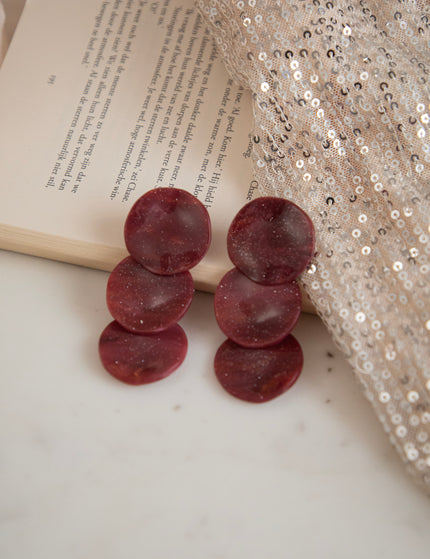 Triple Twinkle Bordeaux - Oorbellen