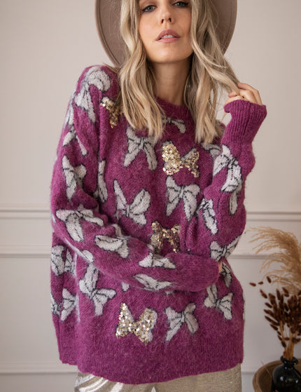 Pullover - Beautiful Bows - Lila