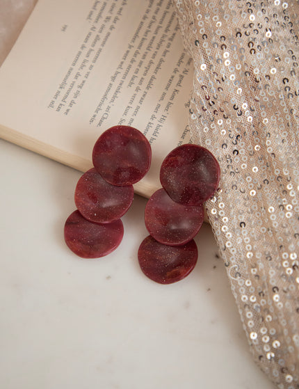 Triple Twinkle Bordeaux - Oorbellen