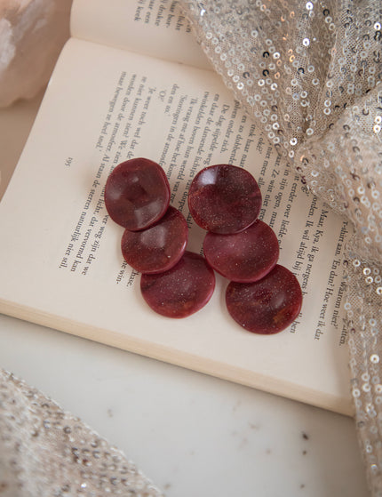 Triple Twinkle Bordeaux - Oorbellen