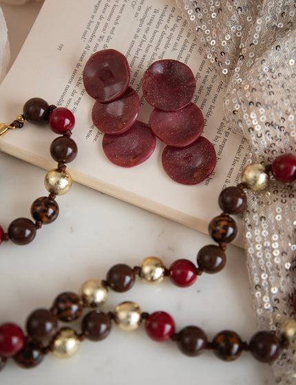 Triple Twinkle Bordeaux - Oorbellen