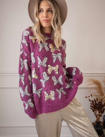 Beautiful Bows Purple - Sweater