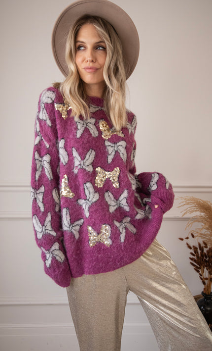 Pullover - Beautiful Bows - Lila