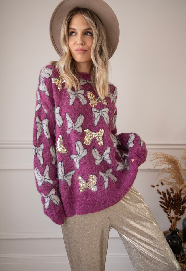 Pullover - Beautiful Bows - Lila