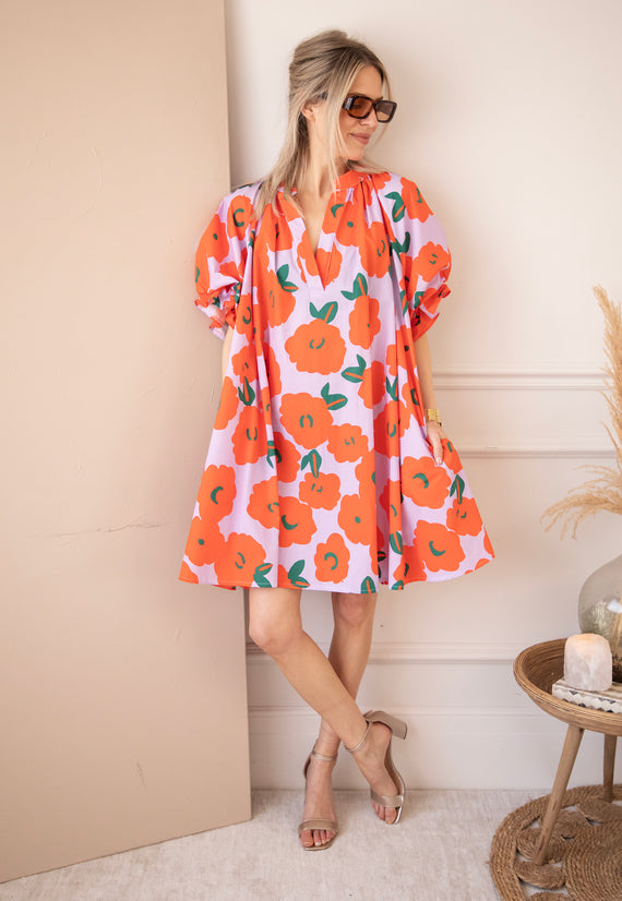 Poppy Petal Lila/Orange - Jurk