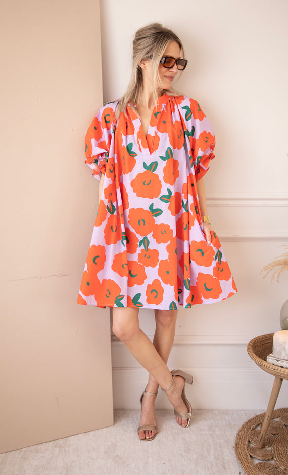 Poppy Petal Lila/Orange - Jurk