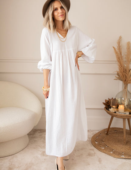 Maud Tetra White - Maxi Jurk