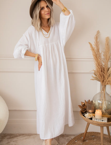 Maud Tetra White - Maxi Jurk