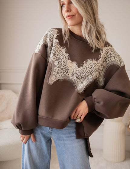 Basic Lacy Brown - Sweater