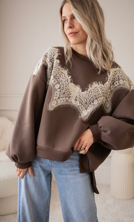 Basic Lacy Brown - Sweater