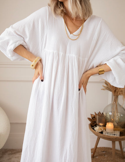 Maud Tetra White - Maxi Jurk