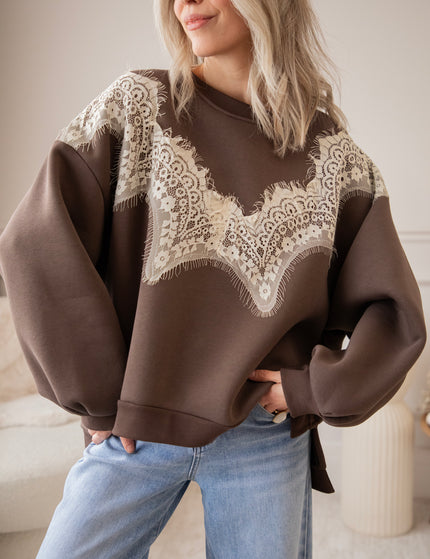 Basic Lacy Brown - Sweater