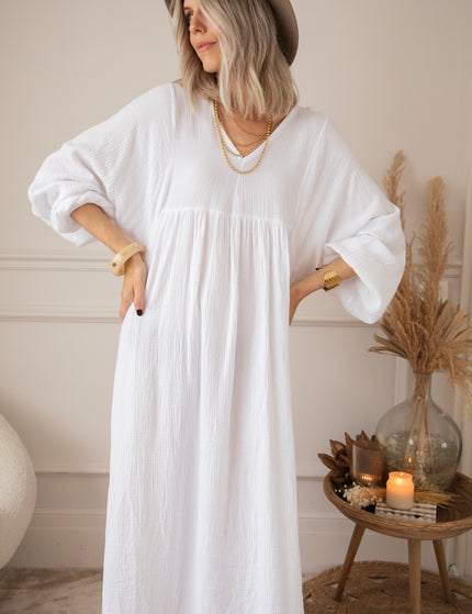 Maud Tetra White - Maxi Jurk