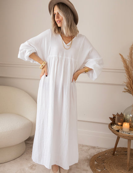 Maud Tetra White - Maxi Jurk