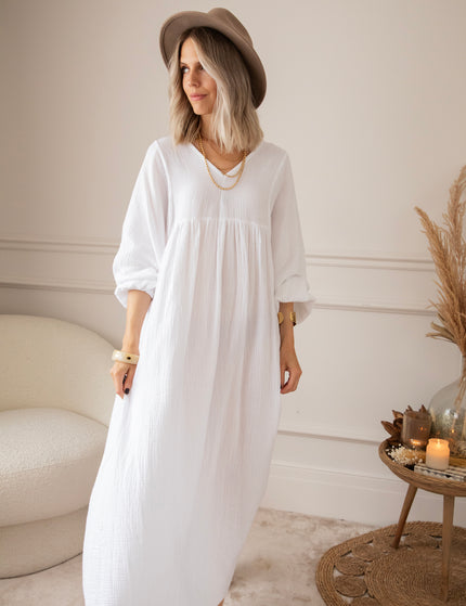 Maud Tetra White - Maxi Jurk