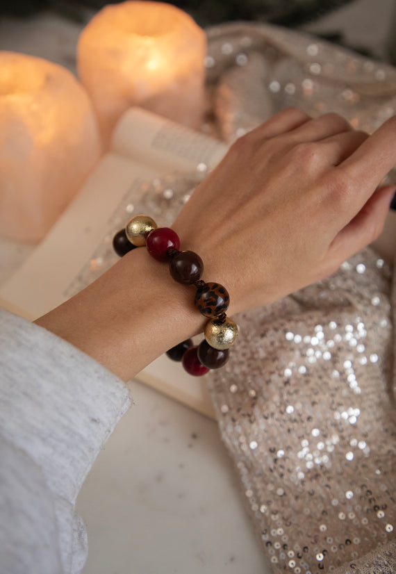 Royal Ball Bordeaux/Gold - Armband