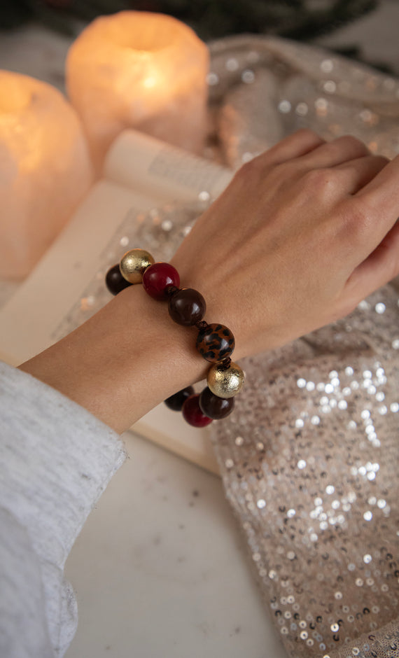 Royal Ball Bordeaux/Gold - Bracelet