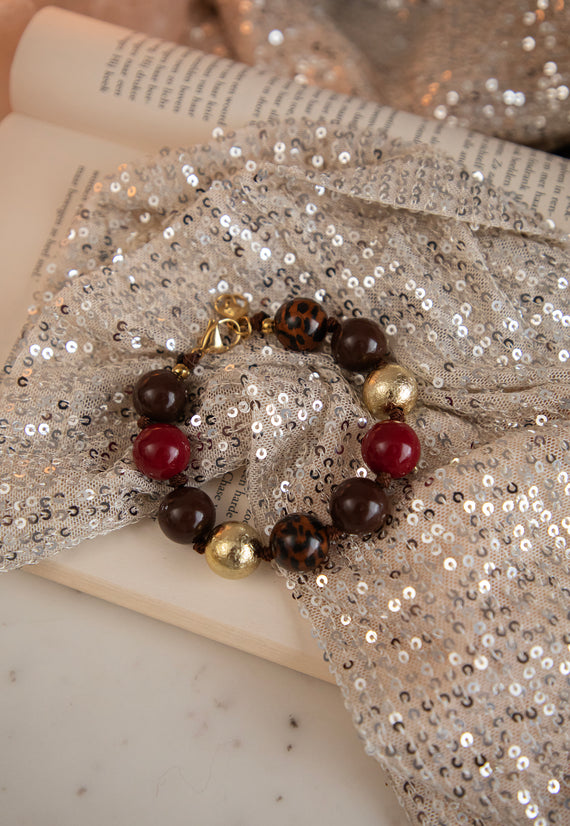 Royal Ball Bordeaux/Gold - Armband