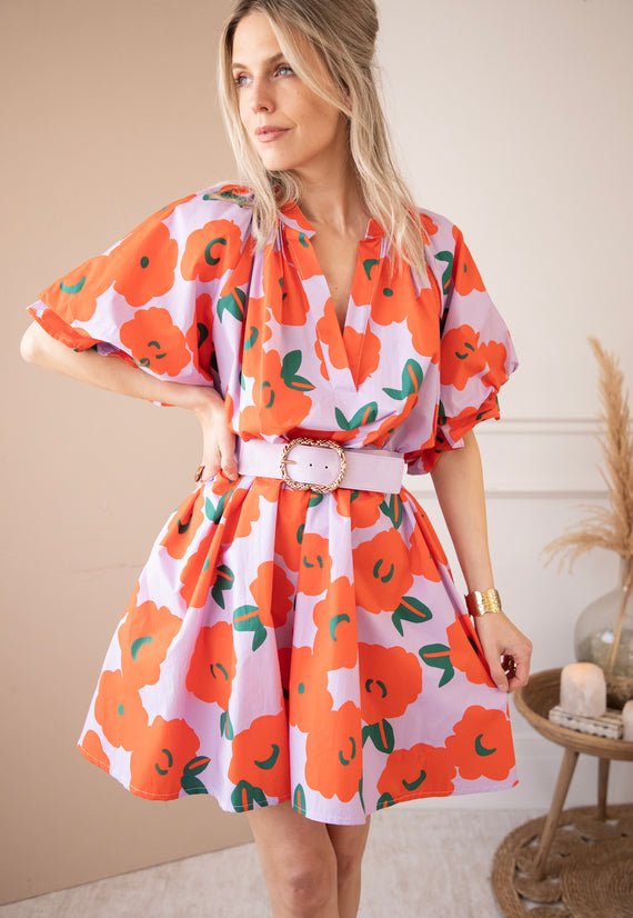 Poppy Petal Lila/Orange - Jurk