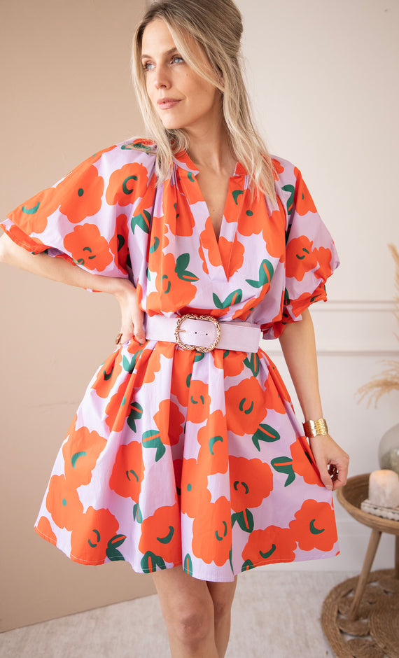 Poppy Petal Lila/Orange - Jurk