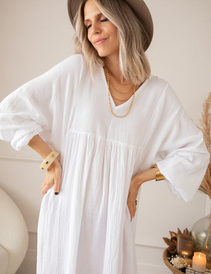 Maud Tetra White - Maxi Jurk