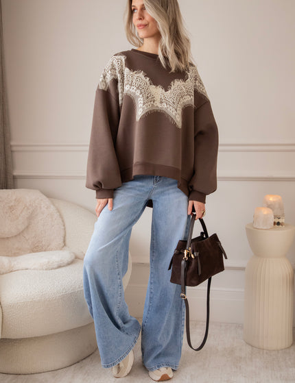 Basic Lacy Brown - Sweater