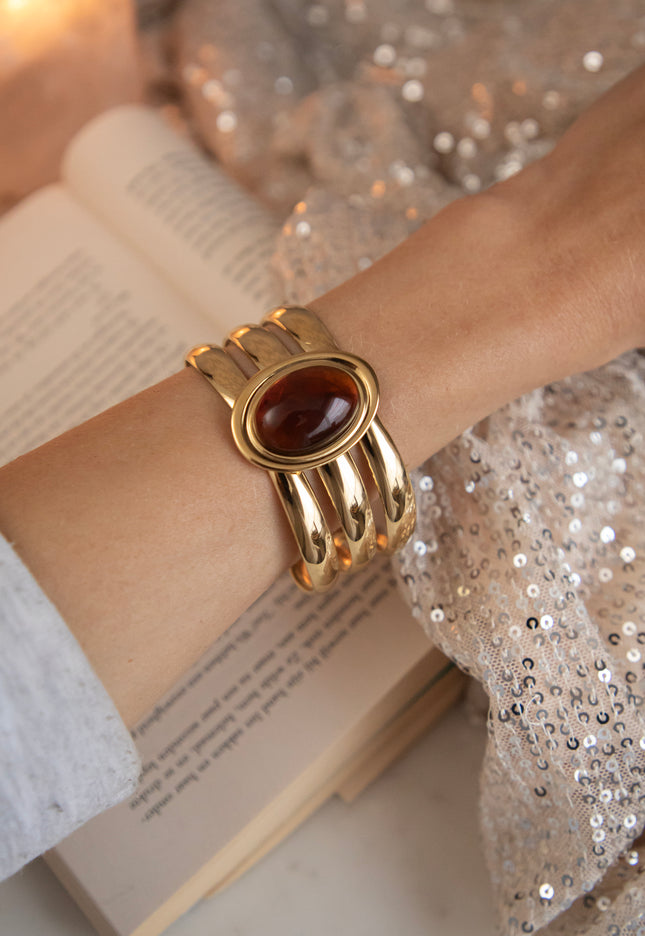Gemma Gold/Brown - Bracelet