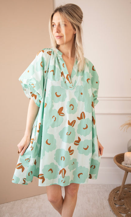 Poppy Petal Mint - Jurk