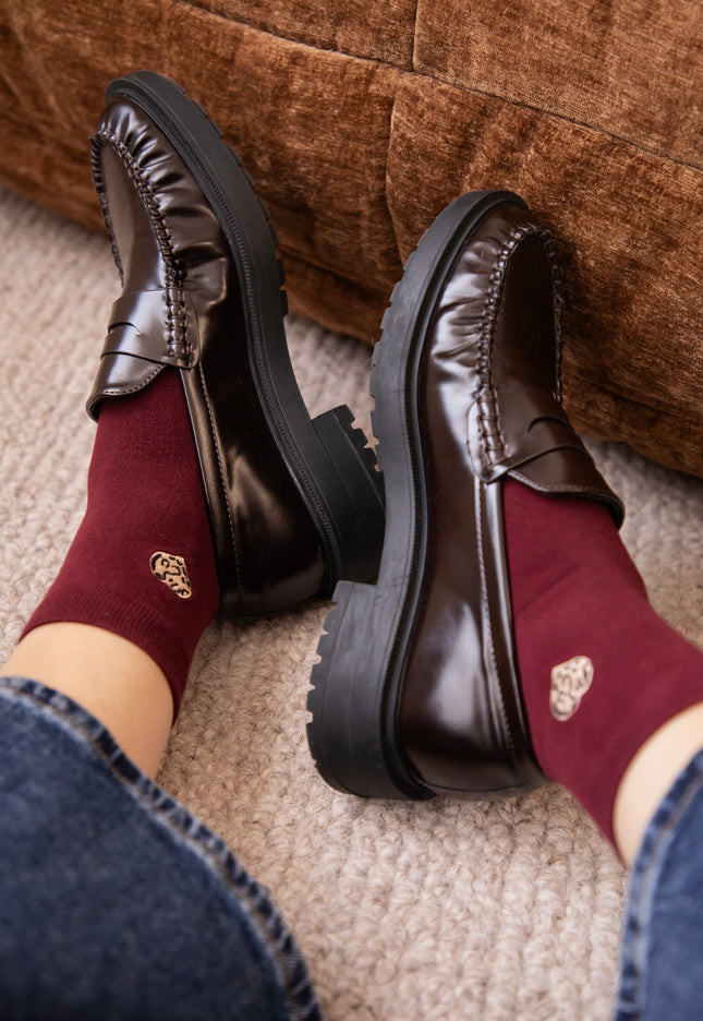 Little Wild Heart Burgundy - Sokken