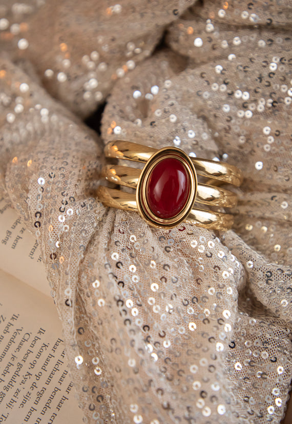 Gemma Gold/Red - Armband