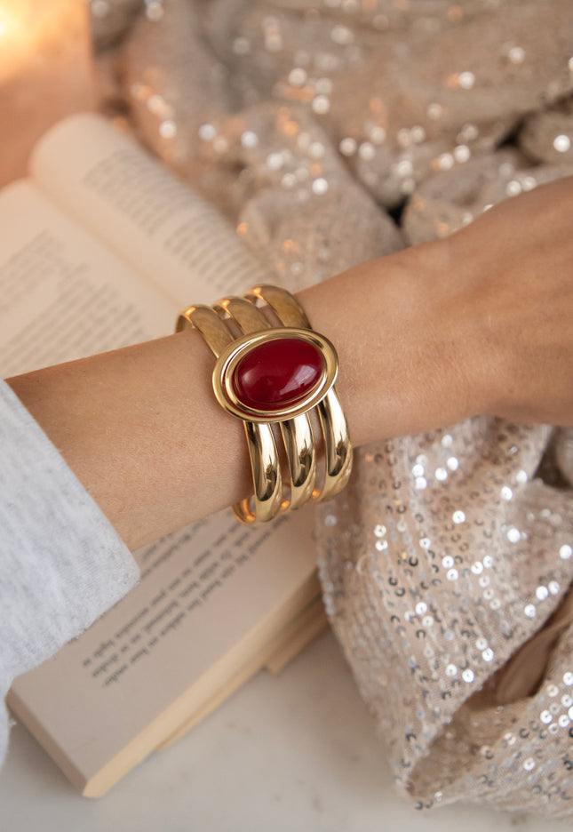 Gemma Gold/Red - Bracelet