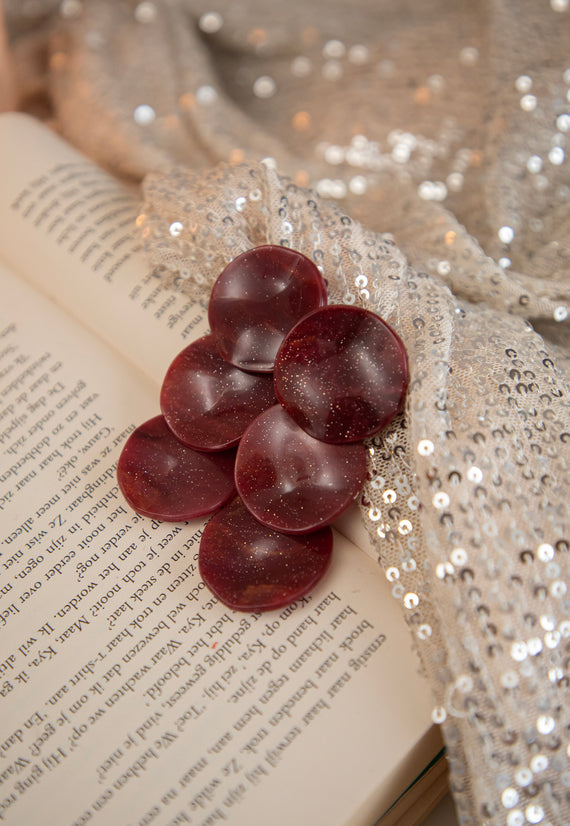 Triple Twinkle Bordeaux - Oorbellen