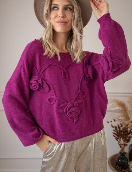 Knitted Bloom Plum - Sweater