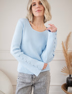 Basic Buttons Soft Blue - Longsleeve