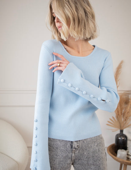 Basic Buttons Soft Blue - Longsleeve