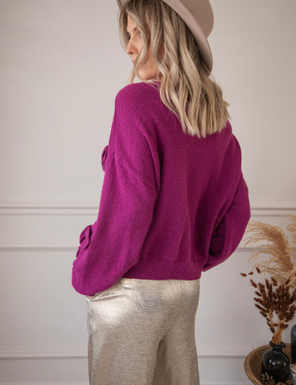 Knitted Bloom Plum - Sweater