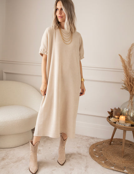 Valery Velvet Beige - Maxi Dress