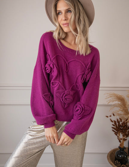 Knitted Bloom Plum - Sweater