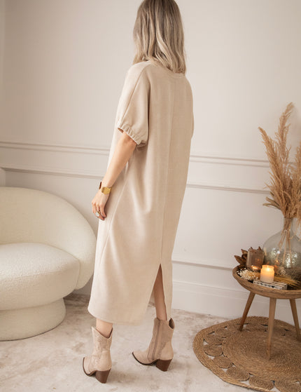 Valery Velvet Beige - Maxi Dress