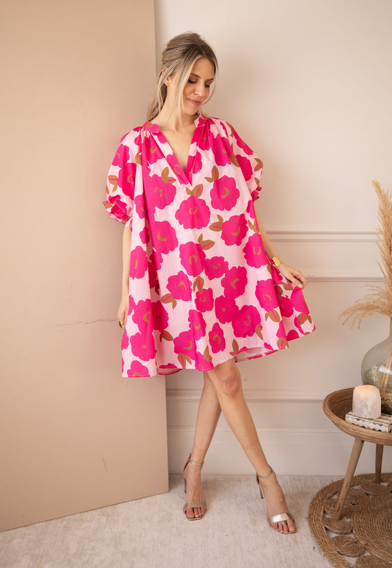 Poppy Petal Baby Pink/Fuchsia - Jurk
