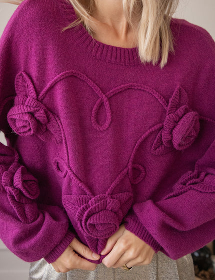 Knitted Bloom Plum - Sweater