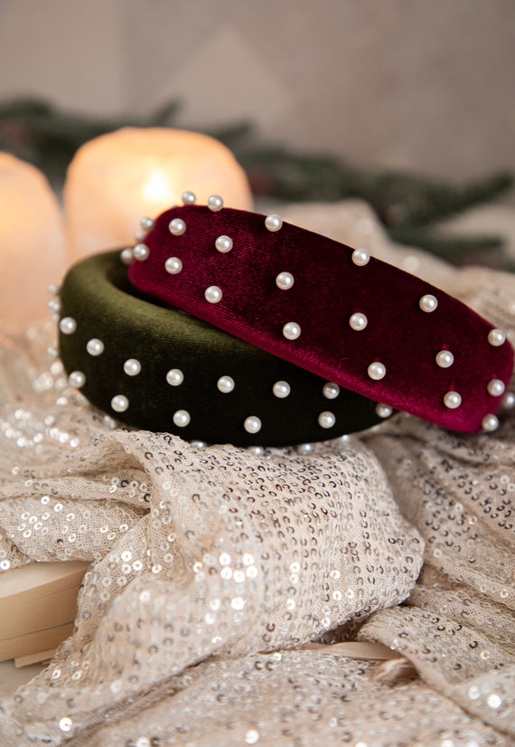 Pearls On Top Kaki - Diadeem