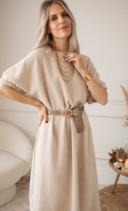 Valery Velvet Beige - Maxi Dress