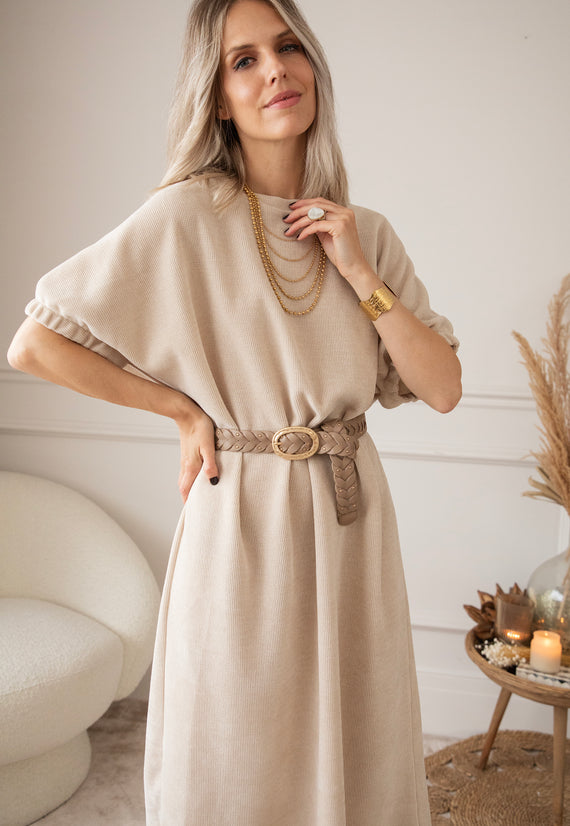 Maxikleid - Valery Velvet - Beige