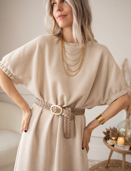 Valery Velvet Beige - Maxi Dress